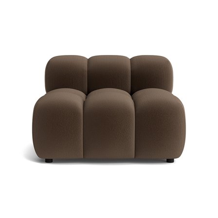 Puffy 1-Sitzer-Modul Sofa in Lisboa Braun, modernes modulares Design mit Cord-Optik, Nozag-Federung für hohen Komfort, Breite 64cm.