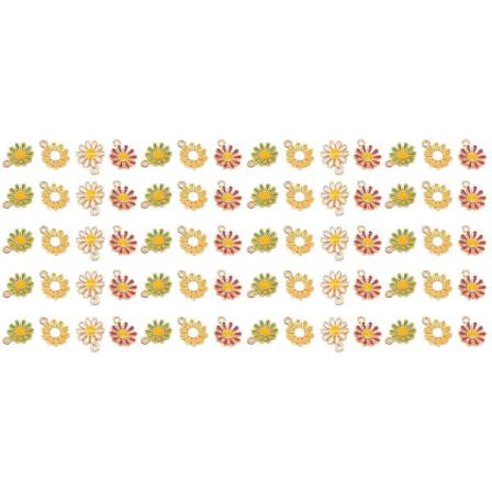 180 stk Daisy Blomsteranheng Charms Ørepynt Ornamenter DIY Anheng Smykkeproduksjon Tilbehør For Øre 120 pcs 1.2*1.5*0.5cm