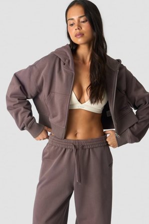 ICANIWILL - Essence Cropped Hoodie Dusty Brown - Dame - ICIW