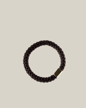 Dark Department Fat Hair Tie W/Gold Brun Accessoarer Jente - Kids Brand Store