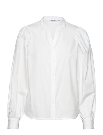 Haddis Ls V-Neck Shirt White MOSS COPENHAGEN