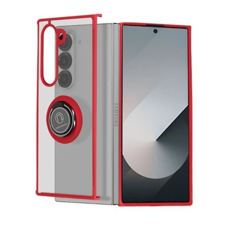 Fodral till Samsung Galaxy Z Fold 6 - AVIZAR - Metal Ring Video Support - Röd