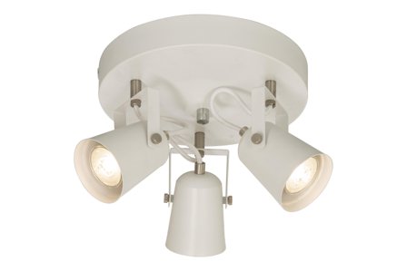 Aneta Lighting METZ takspot 3-lys plate, hvit, RAL9003, 3xGU10