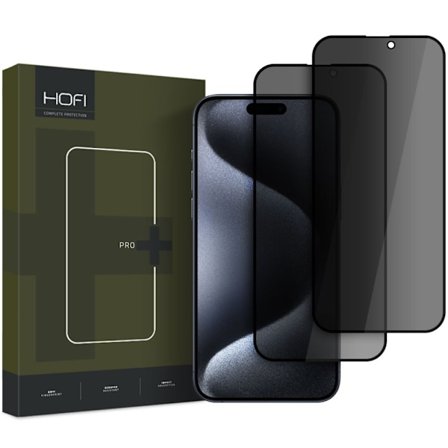 HOFI iPhone 16 Pro 2-PACK Näytönsuoja Anti Spy Pro+ Privacy