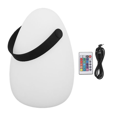 LED-munanmuotoinen yövalo, 16 väriä, 6 kirkkausastetta, USB-ladattava kaukosäätimellä kotiin ja retkeilyyn