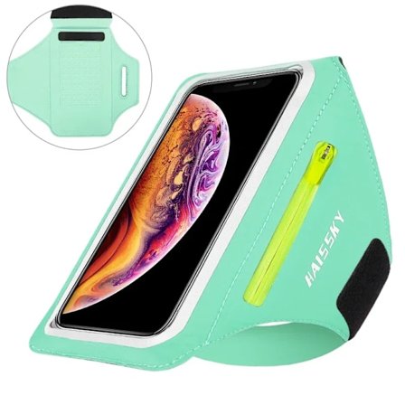 HAISSKY Löpararmband för iPhone 16 15 14 13 12 Pro Max 14 Plus Samsung S24 Ultra Dragkedja Armväska Fodral för AirPods Pro 3