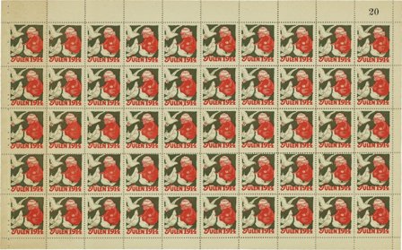 Danmark - julmärkeark 1914 - Ubrugt eller foldet