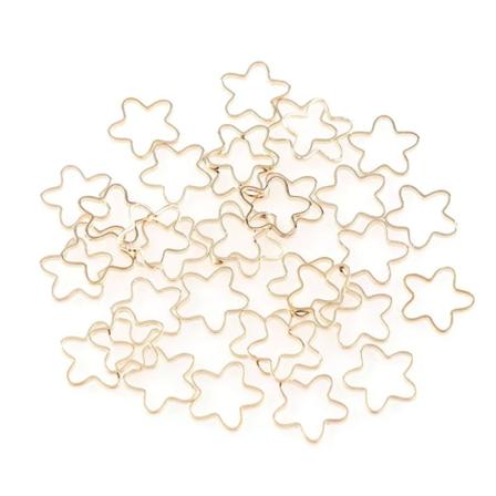 40 stk Star Bead Linking Rings Hollow Petal Blossom Rammer