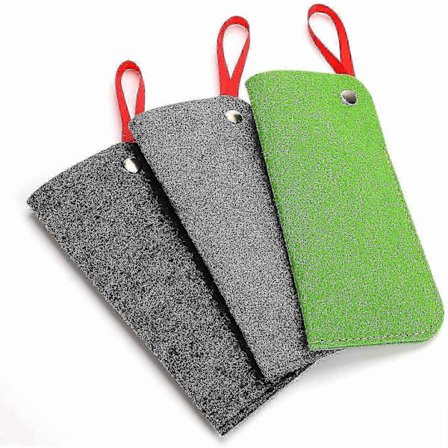 3-delt blødt rejse-brilleetui med filtposeholder til solbriller