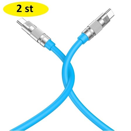 2 st XO-kabel USB-C - USB-C 1,2m 60W blå
