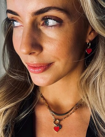 Bud to rose Noble Heart Earring Black/Gold - Gold - ONE SIZE