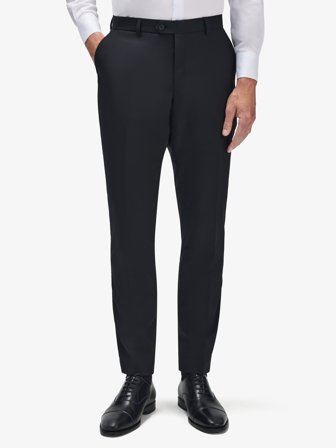 John Henric Men's Black Suit Trousers Stretch Wool Mix Size 50