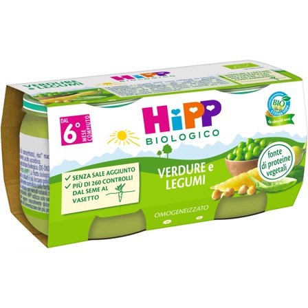 Hipp Bio Omogeneizzato Verdure/Legumi 2x80g 6Mesi+