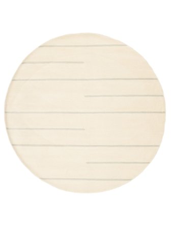 Striped Handloom Pattern Rug Ø 200 Wool