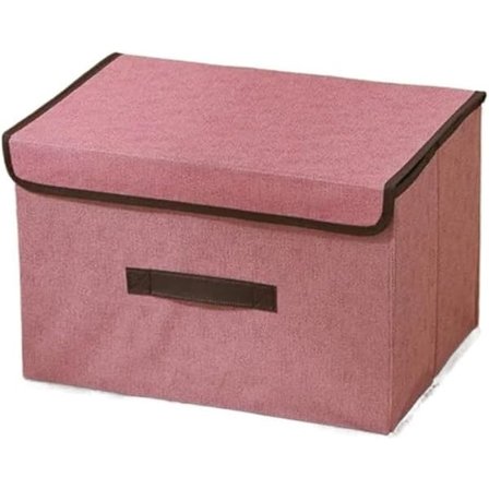 Sammenfoldelig opbevaringsboks i bomuld med låg - Hjemmeorganisator - til bukser og tøj