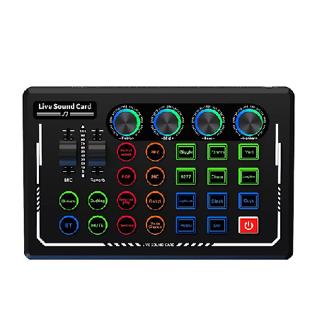 V88 Audio Mixer USB Ekstern Lydkort Headset Mikrofon Live Broadcast Lydkort til Mobiltelefon Computer