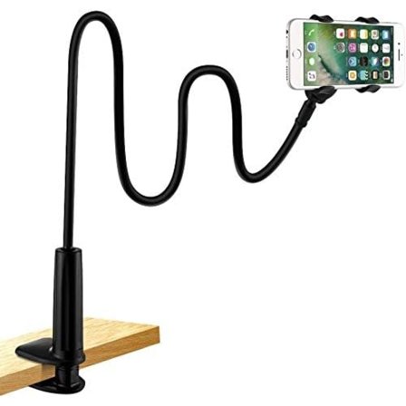 Telefonholder til seng, telefonholder med fleksibel svanehals, lang arm, 360° rotation, justerbar til iPhone 13/ 13Pro,12/12 Pro Max, 11 Pro XS Max X 