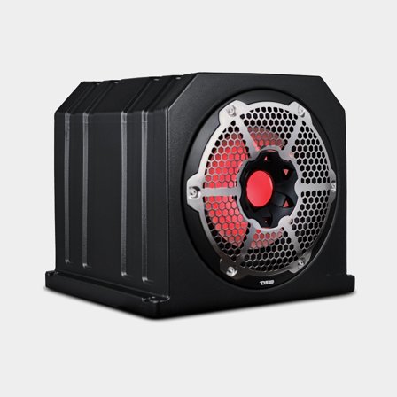 Marine subwoofer DS18 Daul, 10", 700 W, black, for surface mounting, with black front + RGB lighting