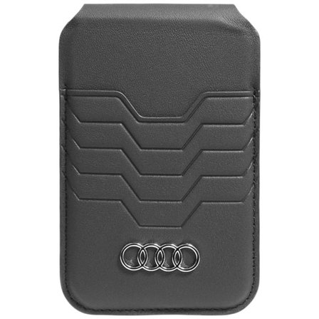 Audi Leather Wallet Card MagSafe magnetisk med stander - sort