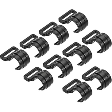 Pakke med 10 teltstang C-klips - Plastklemmer for teltkrok, markisefesting