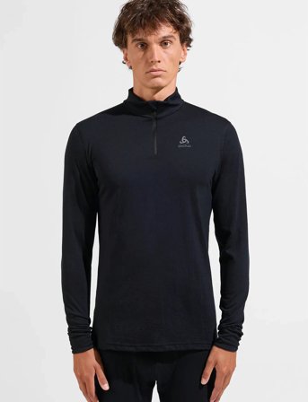 Odlo Odlo Bl Top Turtle Neck L/S Half Zip Merino 200 - Black - S