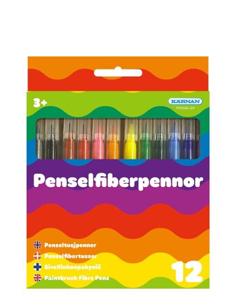 Kärnan Penselfiberpennor 12 St - Multi/patterned - ONE SIZE