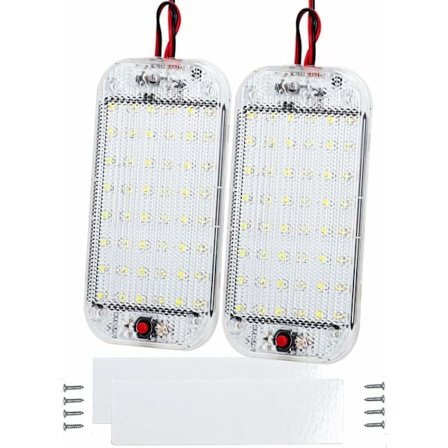 2-pack LED-innerbelysning 12V-85V 48 LED-innerbelysning för bil, husbil, lastbil, båt, husvagn KLB