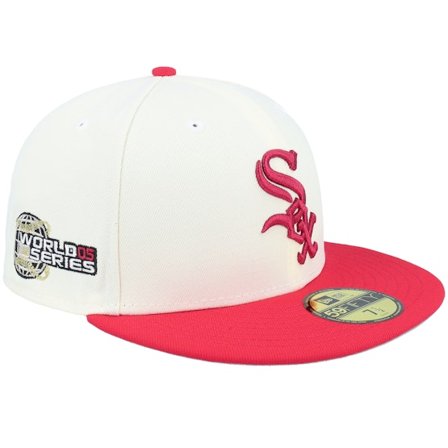 New Era - MLB White fitted Czapka Z Daszkiem - Chicago White Sox Sparkly 59FIFTY Chrome/Red Fitted @ Hatstore