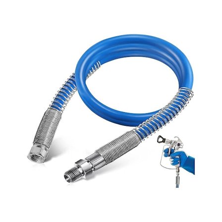 4Ft Airless Malersprøjteforlængerslange, 3/16 Tommer Tryk Malersprøjte Piskslange, 3000PSI Forlænget Wal-WELLNGS