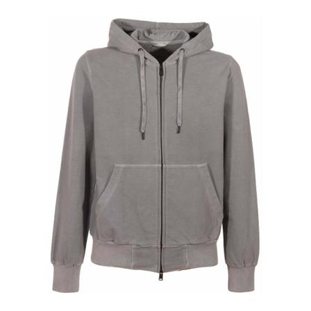 Circolo 1901, Full zip sweatshirt with gray hood Szary, Mężczyzna, Rozmiar: S
