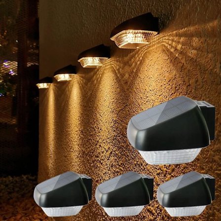 Solcellelampe Utendørs, 4 Pakning LED Solcellelampe Utendørs Auto På/,ZQKLA