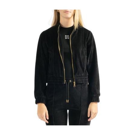 Nikkie, Velvet Track Jacket Zwart, Dames, Maat:S