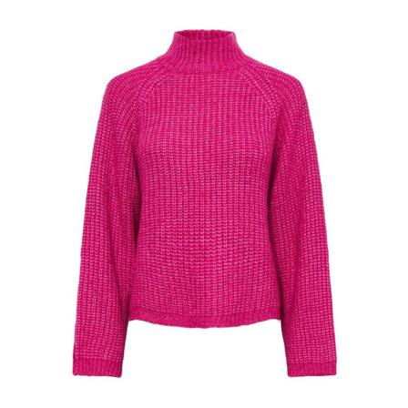 Pieces, Pcnell LS High Neck Knit Noos Roze, Dames, Maat:S