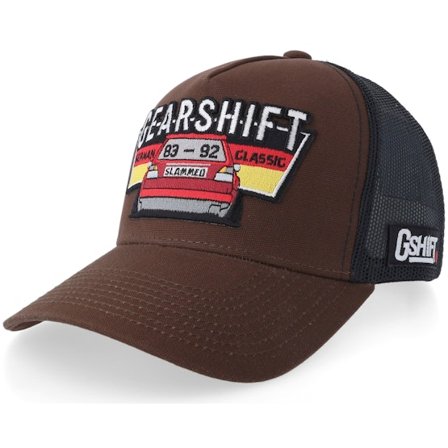 Gearshift - "Redes " trucker Boné - Slammed German Classic Car Canvas Brown/Black A-frame Trucker @ Hatstore