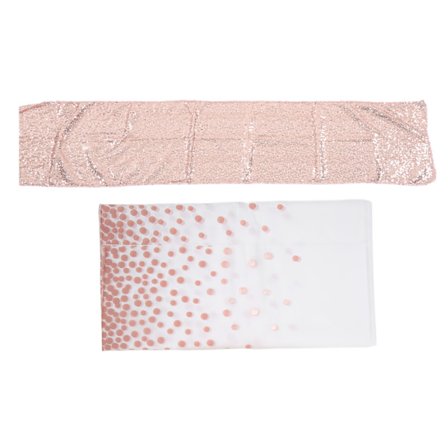 Roséguldpunkterad Vattentät Partyduk 137x274cm Elegant Rektangulär Vit Bordsduk för Bröllop Middagar