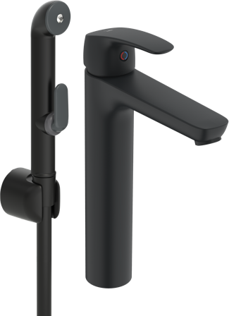 Oras Safira Tvättställsblandare hög modell, med Bidetta, mattsvart, Badrum
