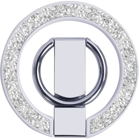 Ny Metall for MagSafe Ringfeste Ny Mobiltelefon Ringspenne Skrivebordsfeste (Sølvglitrende Materiale)