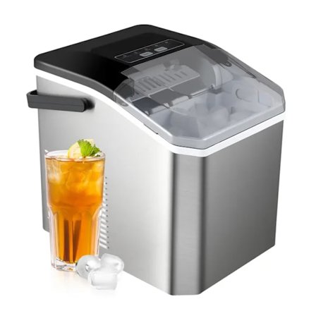 Mini ismaskin - Merke - 110 Watt - Kapasitet 1,2 Liter - Iskapasitet 0,6 kg - Farge: Grå