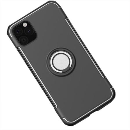 Tyylikäs sileä kansi sormustelineellä - iPhone 11 Svart