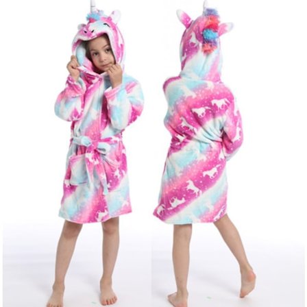 Badekåpe for barn, hettekåpe for gutter og jenter, tegneserie, dyr, dinosaur, nattøy, myk pysjamas for småbarn