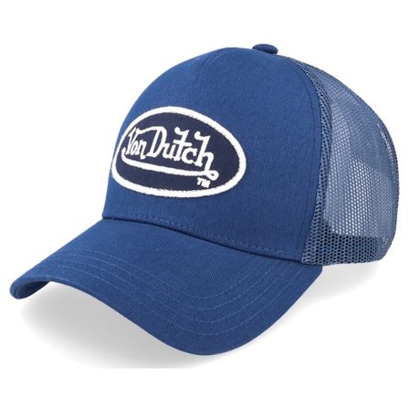 Von Dutch - Blå trucker Caps - Oval Patch Blue/Black Trucker @ Hatstore