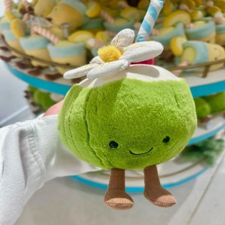 Jellycat Bartholomew plyslegetøj, blødt og behageligt, perfekt til børn, Valentinsdagsgaver, samlerobjekter, kokosnød 15 cm.