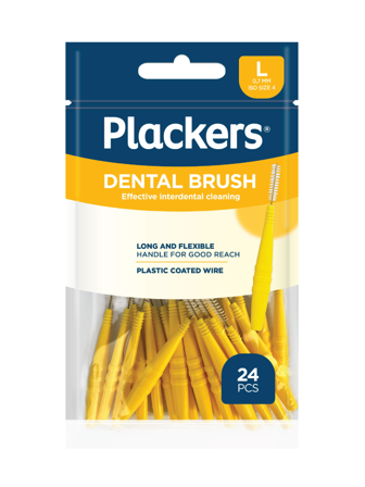 Plackers Dental Brush Mellomromsbørste L, 0,7 mm, 24 stk.
