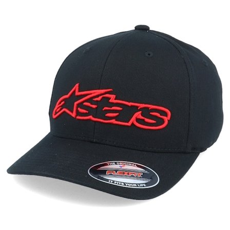 Alpinestars - Sort flexfit Kasket - Blaze Black/Red Flexfit @ Hatstore