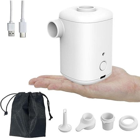 Bärbar kompressor, elektrisk uppblåsbar båt luftmadrass pump 3000mah