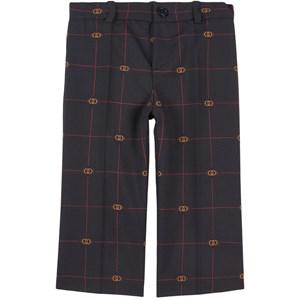 Kids - Gucci Navy Mini Logo Checkered Pants 18-24 months - Bottoms - 18-24 months - Navy