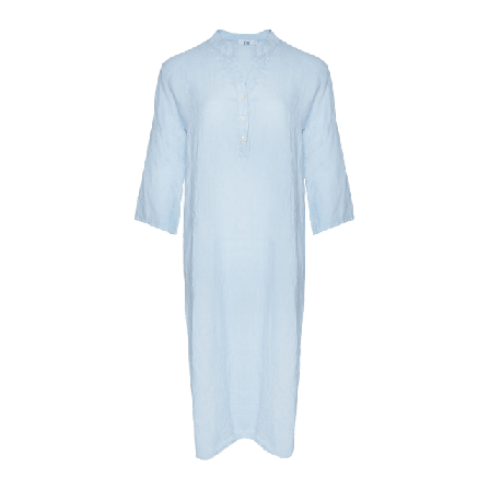 Tiffany 18970p, Long Shirt Dress With Pocket, Linen - Light Blue Klänningar Dam M/L