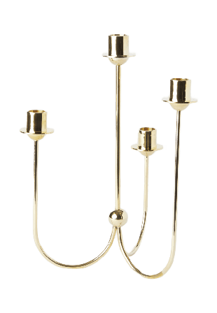 MANO ATELIER Ljusstake i mässing 4 ljus & ljusstakar Guld ONESIZE