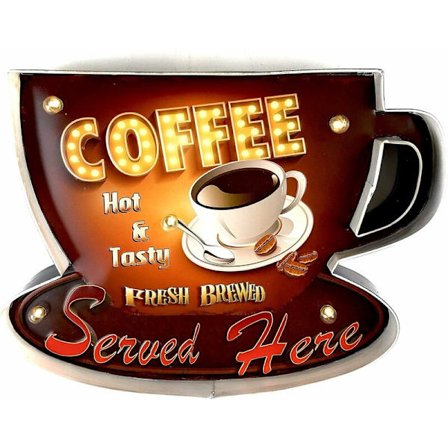 Retro lysplakat Bar Øl Cafe Restaurant Cafeteria Vintage Stil Metall C