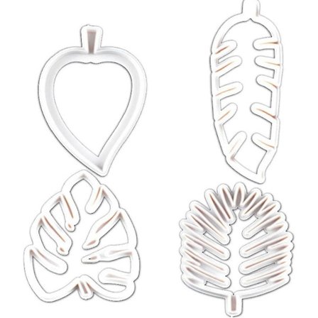 Lehtileikkurit Keksi- ja Fudge-kakkujen Koristeluun Muotti Muovi Fondant-leikkuri DIY-kekseihin, Kakkuihin ja Leivonnaisiin Fondant-työkalu (valkoinen